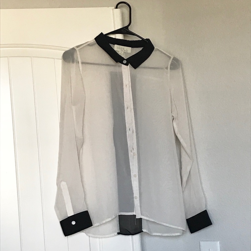Olive & Oak Sheer Button down Blouse